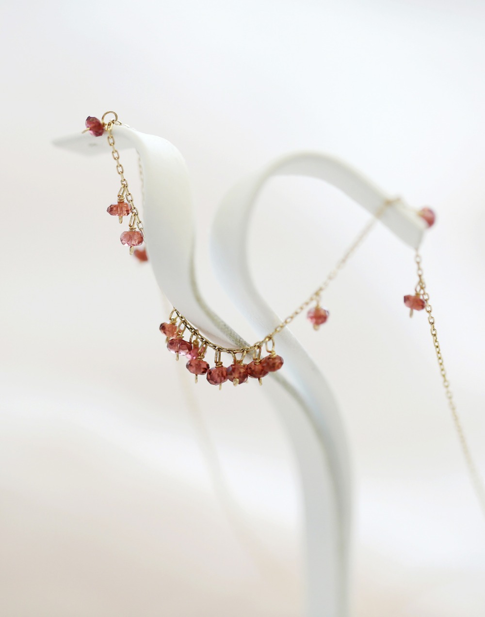 Baby&#039;s Breath Flower Ruby Necklace