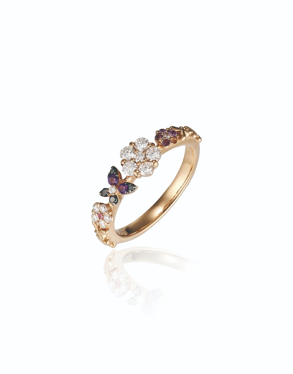 Queen&#039;s Garden Diamond &amp; Pink Sapphire Ring