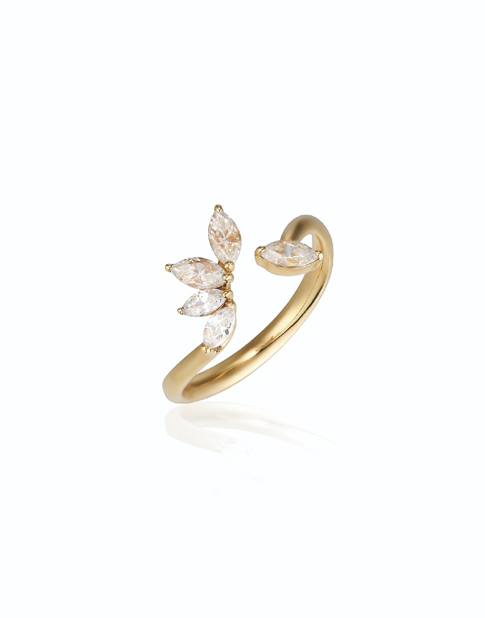 Billiant Leaf Open Diamond Ring